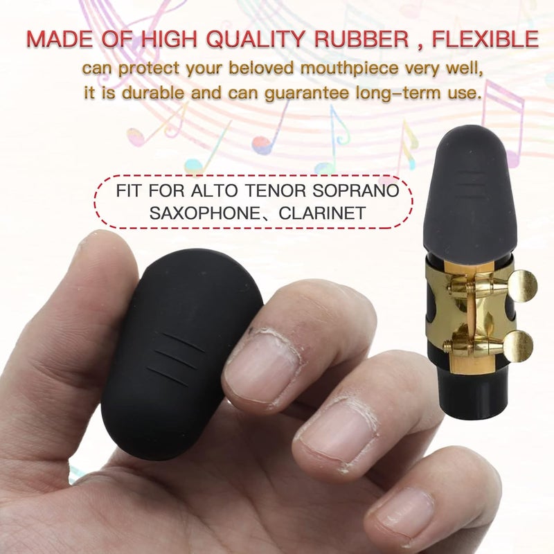 Cheerock 2pcs Saxophone Mouthpiece Protector, Rubber Clarinet Mouthpiece Cap, Protecting Alto Saxophone Tenor Sax Bass Clarinet Reeds - Image 3